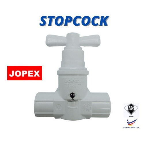 Jopex PVC Stopcock ซ็อกเก็ตปลายไม่เกลียวพร้อมที่จับ Tee SC01W 2SC01W 3SC01W 15 มม.20 มม.25 มม.