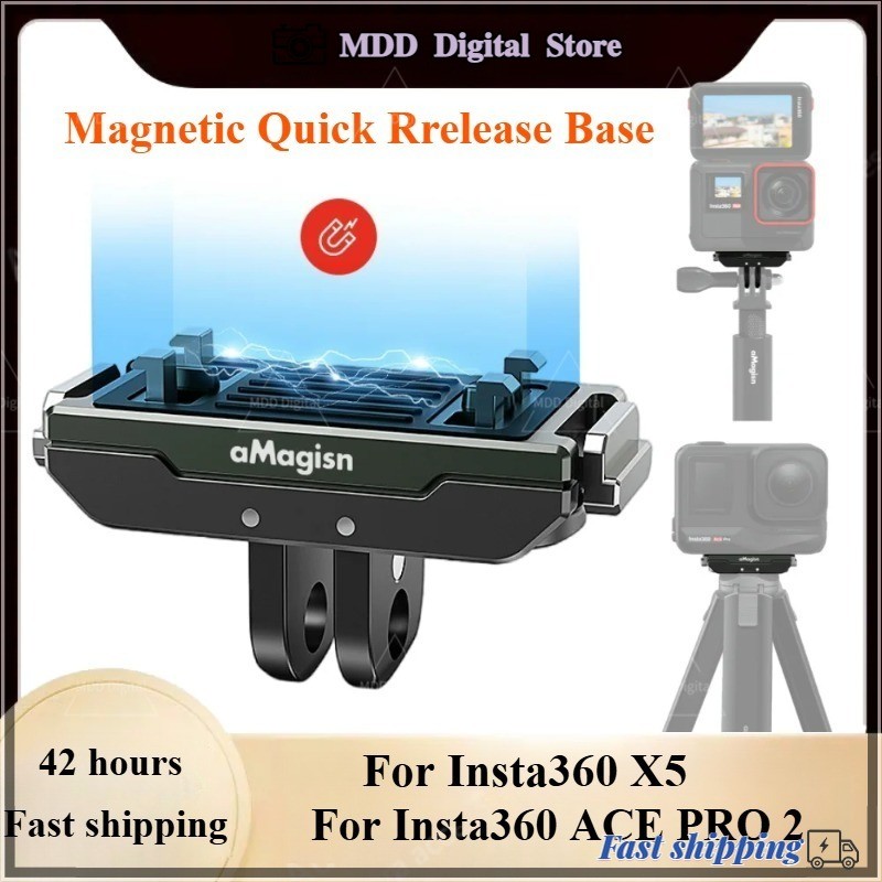 สําหรับ Insta360 X5/ACE PRO 2 Magnetic Quick Release Stand อลูมิเนียม 1/4 สกรูรูขาตั้งกล้องอะแดปเตอร์