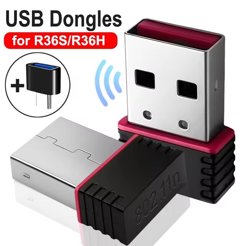 ดองเกิล Wi-Fi USB แบบครบวงจร + อะแดปเตอร์ Type-C OTG สําหรับอุปกรณ์ R36S/R36H, การออกแบบพลาสติก ABS 