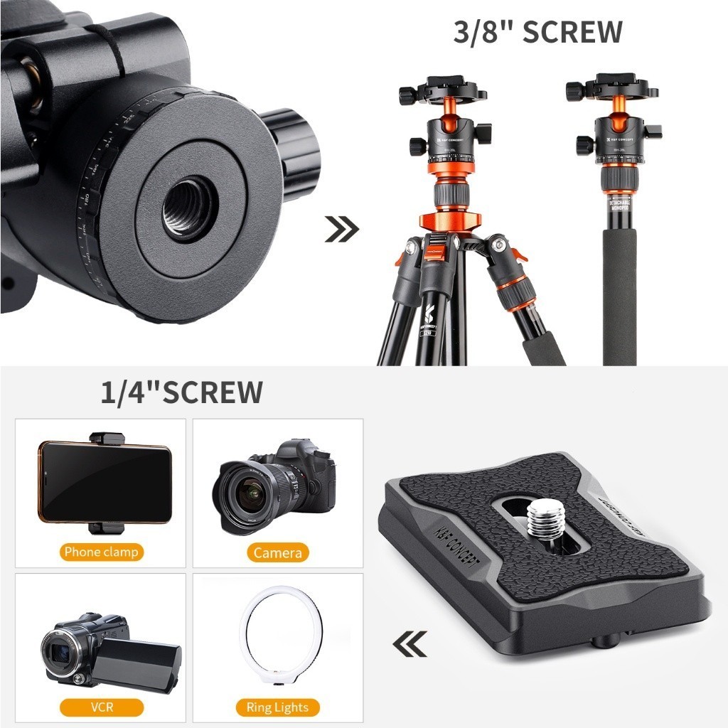 K&F CONCEPT หัวขาตั้งกล้อง หัวบอล 28 มม. น้ำหนัก 292G รับน้ำหนัก 10KG