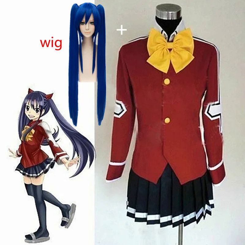 Anime Fairy Tail Wendy Marvell Cosplay Costume Halloween Party Clothing Custom Size Dresses Suit Sch