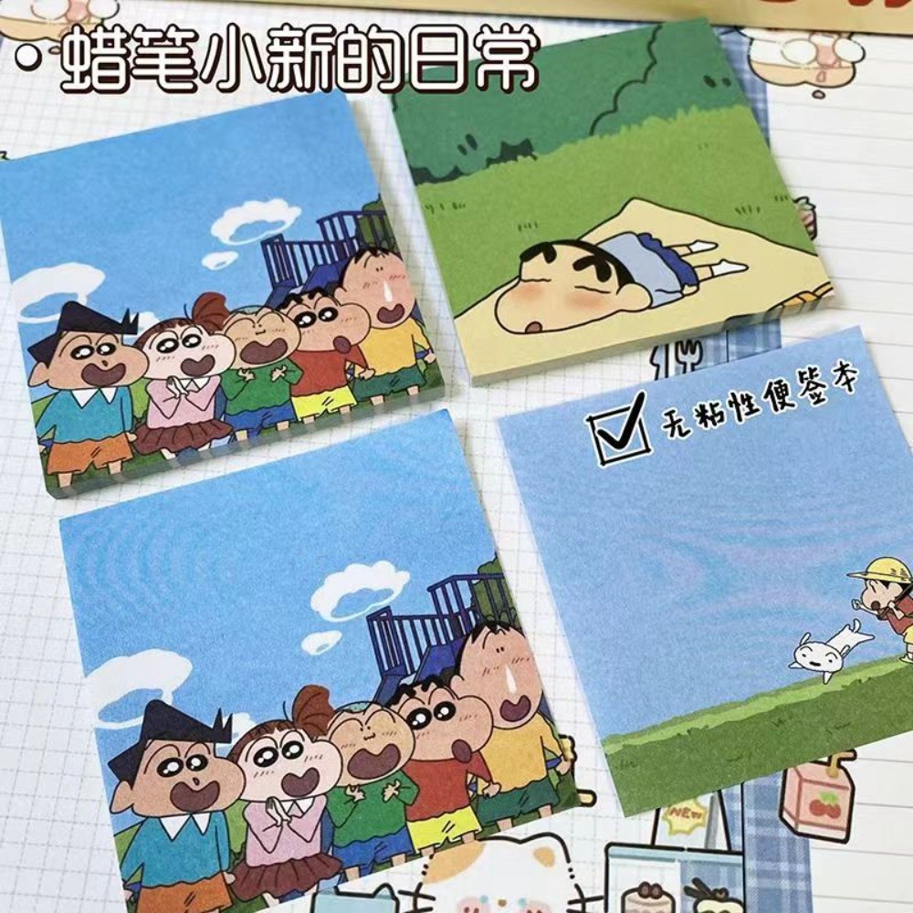 Crayon Shin-Chan Notepad การ์ตูน ins สไตล์ฉีกขาดได้นักเรียนสาวมูลค่าสูงตกแต่งกระดาษโน้ตไม่ติด