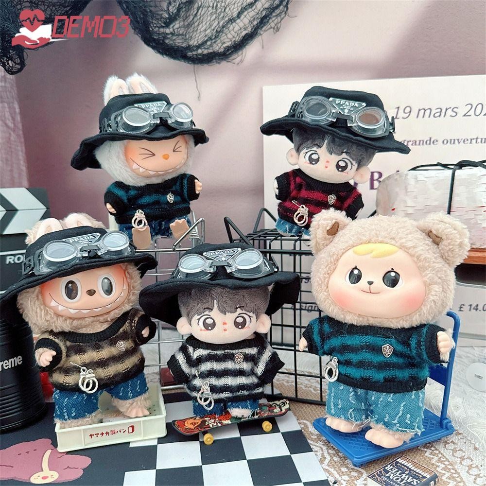 [DEMO3] Labubu เสื้อผ้า, Dress Up กางเกงยีนส์ตุ๊กตาอุปกรณ์เสริม Labubu ลายเสื้อกันหนาว, ของขวัญขายเท่านั้นเสื้อผ้าผ้าฝ้ายตุ๊กตาเสื้อกันหนาวสําหรับ 15 ซม. Labubu ตุ๊กตา