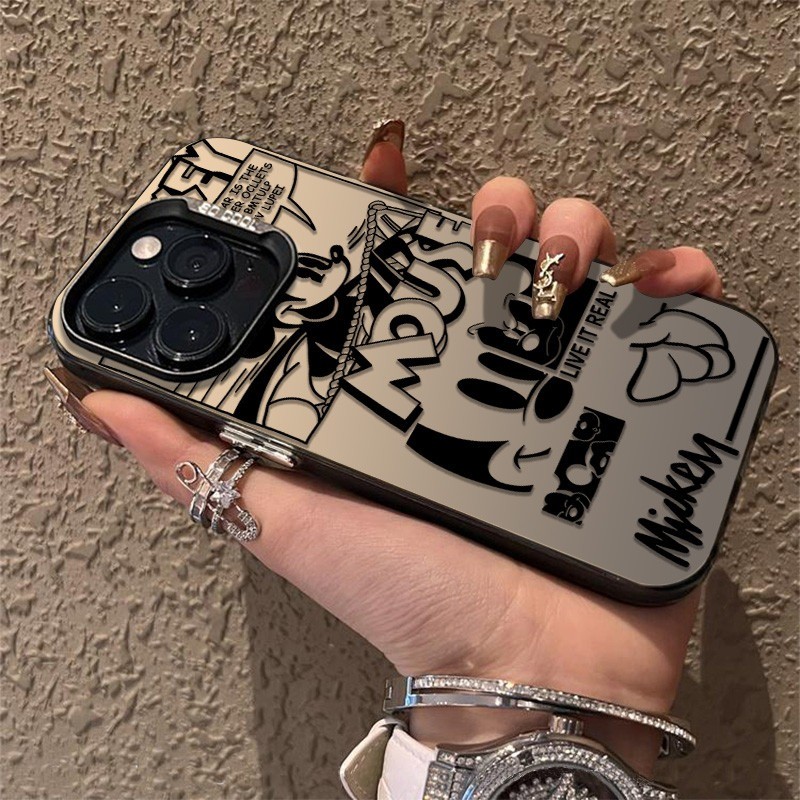 🔥ส่งจากไทย🔥เคสไอโฟน16 13 14 11 15 Pro Max Mickey Mouse Matte Hard Compatible For iPhone 11,12,13,14,16 7Plus XS XR