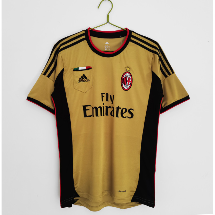 13-14ac Milan Third Away ชุดฟุตบอลย้อนยุคคุณภาพสูงเสื้อยืดฟุตบอลที่กําหนดเอง