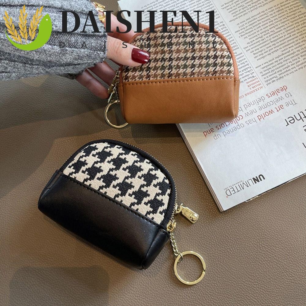 Daishen1 กระเป๋าใส่เหรียญ ผ้าแคนวาส ขนาดเล็ก พร้อมพวงกุญแจ กระเป๋าสตางค์ สําหรับผู้หญิง