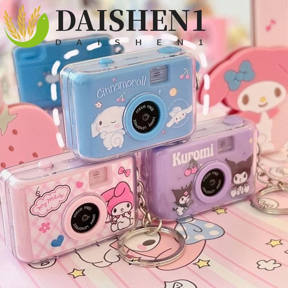 Daishen1 พวงกุญแจกล้อง ลายการ์ตูนอนิเมะ Hello KT Cinnamoroll My Melody มีไฟ LED สําหรับเด็ก