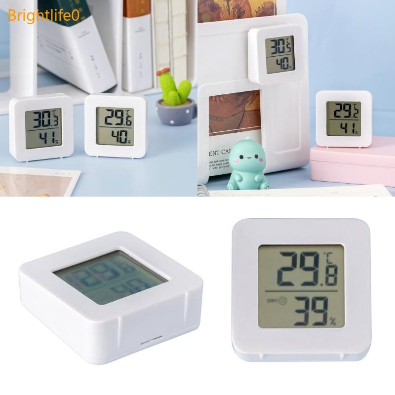 Brigh LCD เครื่องวัดความชื้นสัมพัทธ์แบบดิจิตอล เครื่องตรวจจับอุณหภูมิความชื้นที่แม่นยํา