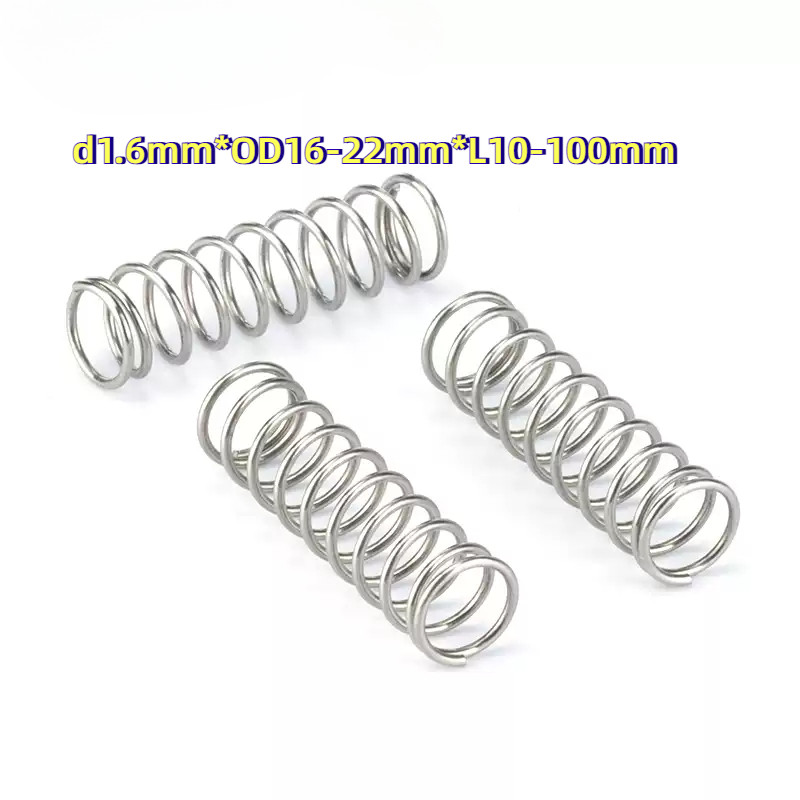 [XZM-LY-w] สปริงกด-สเตนเลส/sus 304 สปริงดัน d1.6 มม. * OD16-22 มม. * L10-100 มม.