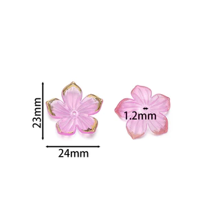 St. kunkka 50 ชิ้นลูกปัดดอกไม้อะคริลิค Cherry Blossom Spacer ลูกปัด Gilding ดอกไม้ลูกปัดฐานสามารถใช้สําหรับ DIY สร้อยคอสร้อยข้อมือทํา