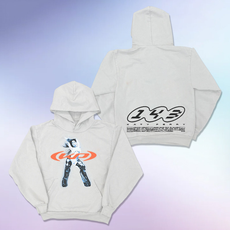 Katy Perry 143 อัลบั้ม Merch Cotton Hoodie ผู้ชายและผู้หญิง Vintage แฟชั่นพิมพ์หลวมเสื้อกันหนาว Plus