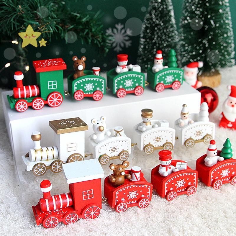 [JBTH] คริสต์มาส 4-ปม รถไฟขนาดเล็กตกแต่งของขวัญเด็กคริสต์มาสปีใหม่พรรคตกแต่ง [JB]