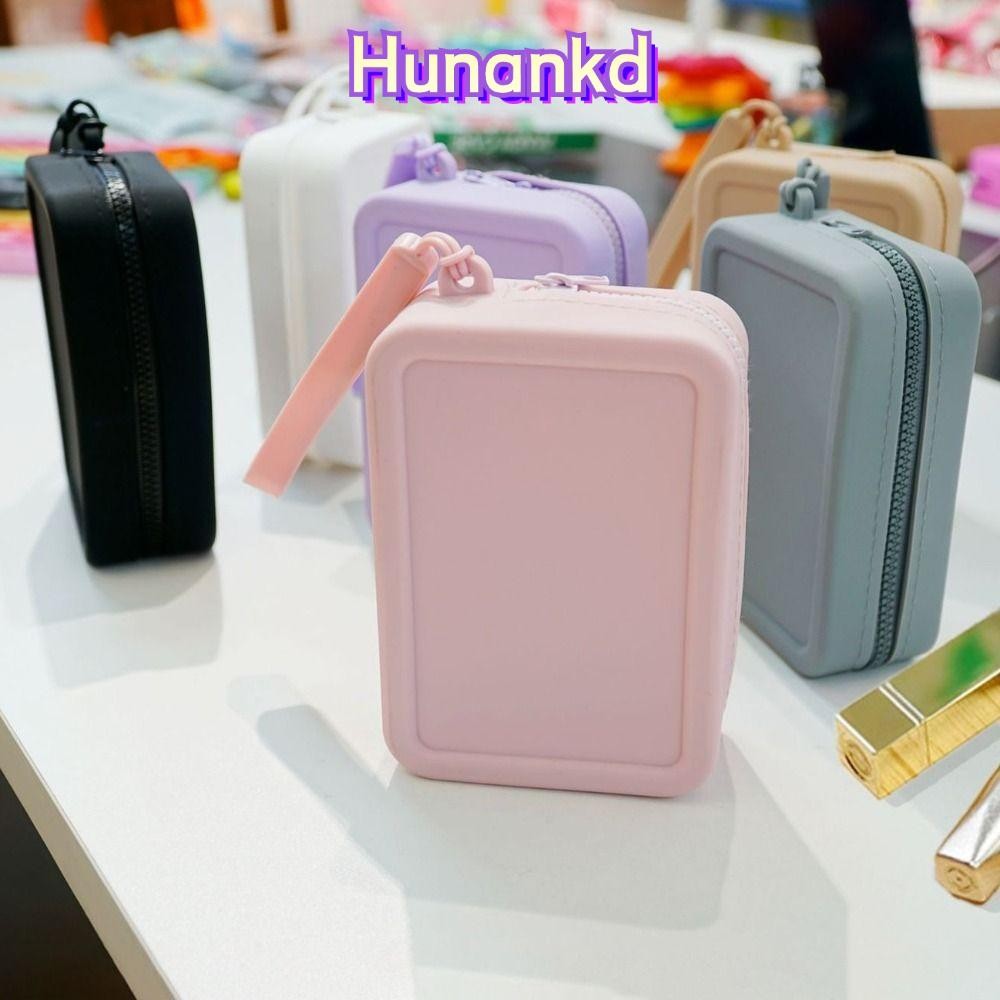 กระเป๋าใส่เหรียญ HUAN, กระเป๋าเก็บของทรงสี่เหลี่ยมกันน้ํา, กระเป๋าสตางค์ซิลิโคนซิปแบบพกพาความจุสูงเรียบง่ายสายข้อมูล