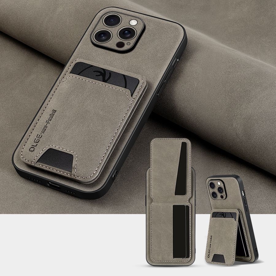 ซองหนังใส่บัตร เหมาะสําหรับ IPhone 15 16pro Max 14 15 Pro 13 12 Frosted Hard เคสกันกระแทก