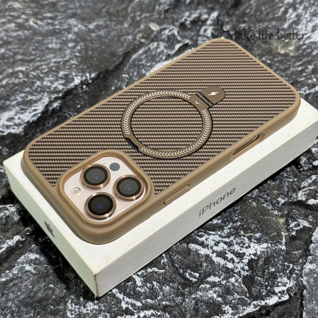 ใหม่วงเล็บโลหะคาร์บอนไฟเบอร์แม่เหล็กเคสโทรศัพท์สําหรับ ไอโฟน 11 12 13 14 15 16 มือโปร สูงสุด 14/15/16 บวก ของขวัญเลนส์ปลอก DESERT ไทเทเนียมป้องกันฮาร์ดกลับขอบนุ่มปก