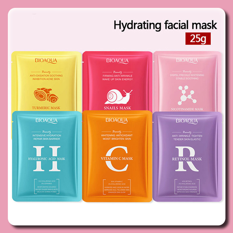 YTL มาคหน้า ขายส่ง แผ่น มาร์คหน้า BIOAOUA เกาหลี มาส์กหน้าคอลลาเจน ไฮยาลูรอน วิตามินซี ผิวนุ่ม ใสขึ้น