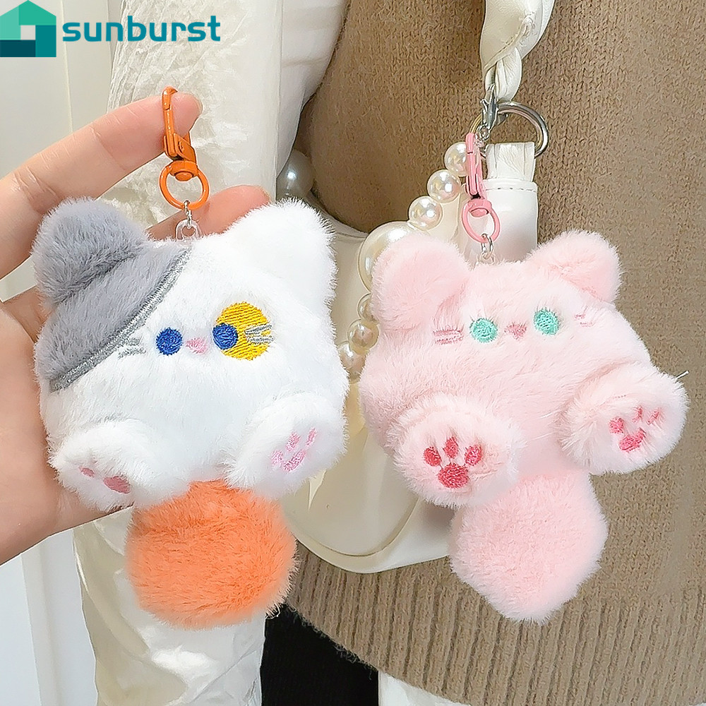 ตุ๊กตายาวหางแมวพวงกุญแจ-น่ารักปุยลูกแมวคู่พวงกุญแจ-น่ารักพวงกุญแจจี้-กระเป๋ารถที่สําคัญแขวนเครื่องประดับ-นุ่มการ์ตูนตุ๊กตาแหวนสําหรับผู้หญิงสาวของข