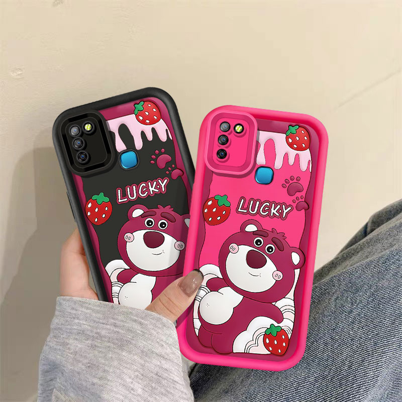 SAMSUNG สันทนาการโกหกสตรอเบอร์รี่หมีเคสโทรศัพท์สําหรับsamsung Galaxy A04S A05S A20S A50 A50S A51 A70 A70S A73 J2 G532 G530 J4 J6 Plus J7 Prime S21 S22 S23 S24 Ultraกรณีกันกระแทก