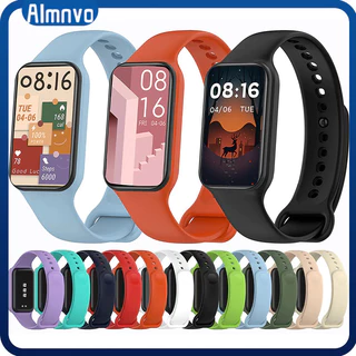 สายซิลิโคนกีฬา สำหรับ for Mi Band 8 Active Xiaomi Smart Band 8 Active นาฬิกาสมาร์ท Redmi Band 2 สายยาง