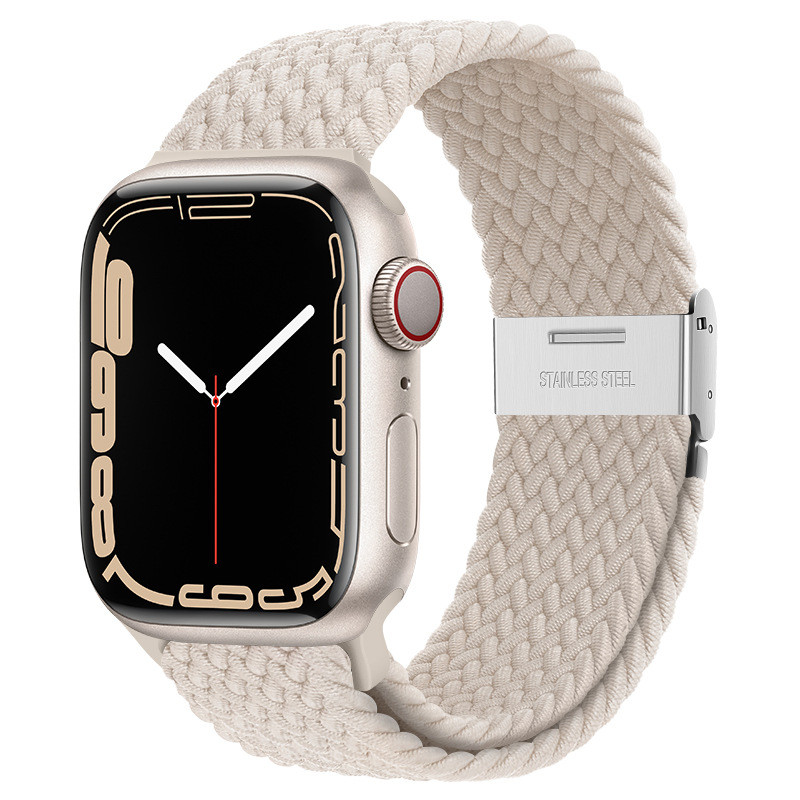 ไนลอนสายรัดยืดหยุ่น Band ถัก Solo Loop สําหรับ Apple Watch s10 42 46 มม. iWatch Series 10 9 8 7 SE 5 Ultra 2 49/45/44/42/41/40/38 มม. - รูปที่ 6