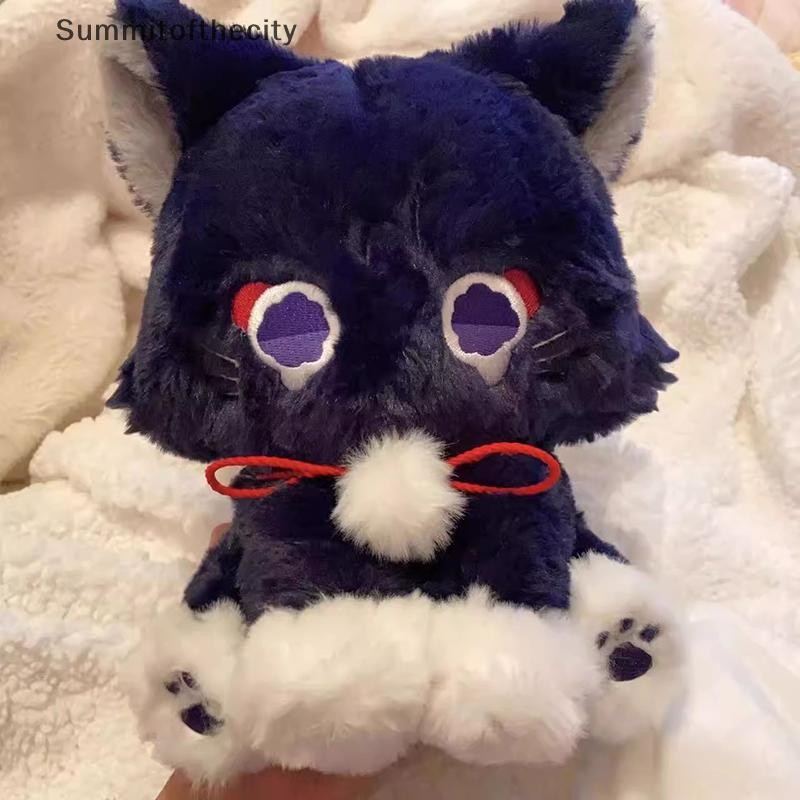 SUT 25 ซม.เกมGenshin Black Cat Fluffy Impact Wandererสัตว์เลี้ยงของเล่นตุ๊กตาScaramoucheแมวคอสเพลย์ตุ๊กตาหมอนนุ่มของขวัญเด็กTH