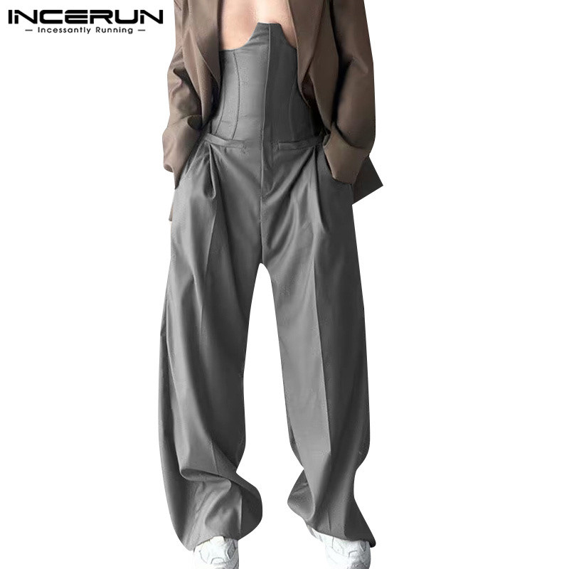 Incerun ผู้ชายวินเทจส่วนบุคคล Deconstructed Girdle ออกแบบกางเกงขายาว