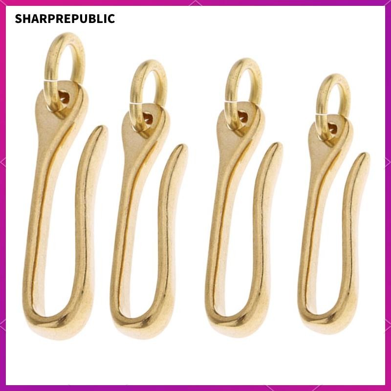 [Sharprepublic] Solid Brass Loop Keychain Belt Wallet Clip Holder Small(60x2.5x16)