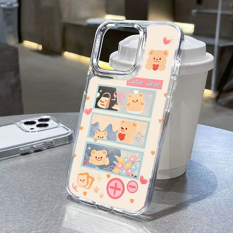 Aesthetic น่ารักหรูหราสําหรับ IPhone ปลอก 16 15 14 13 12 11 Pro Max 8 7 Plus X XR XS Soft TPU ซิลิโคนฝาครอบโทรศัพท์