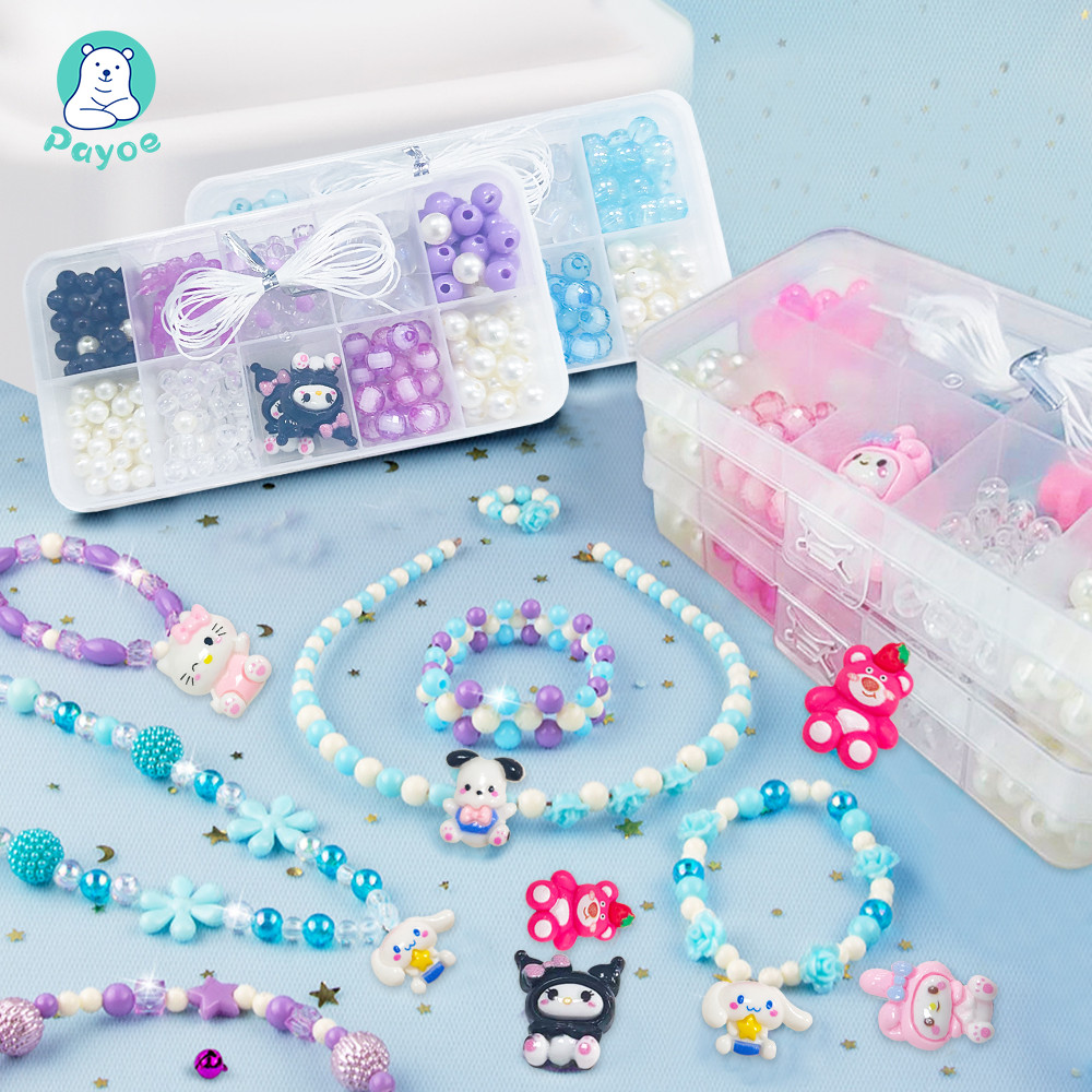 PAYOE ชุดร้อยลูกปัด ชุด ร้อย ลูกปัด diy และ อุปกรณ์ ครบ ชุด ร้อยลูกปัดเด็ก diy ของเล่น