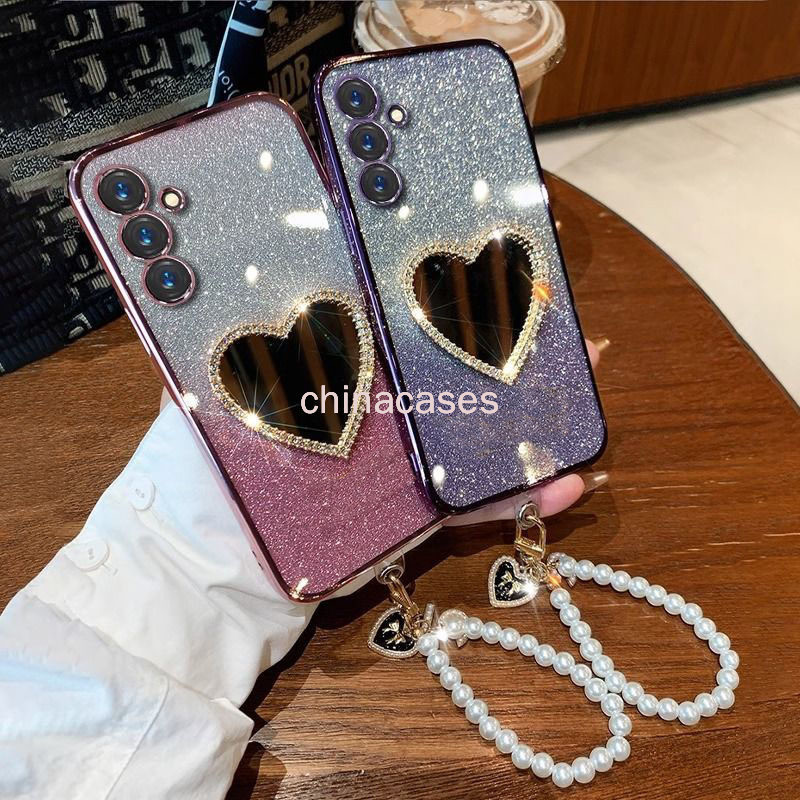 Realme 11 4G 5G 11X 5G 11 Pro 10 12X Plus C65 C67 เคสโทรศัพท์โปร่งใส Love กระจกสร้อยข้อมือซิลิโคนอ่อนนุ่มกันกระแทก Glitter ฝาครอบ RFVTGBT ราคา ถูกที่สุด ดีลบีเคเค แกลเลอรีภาพที่ 9