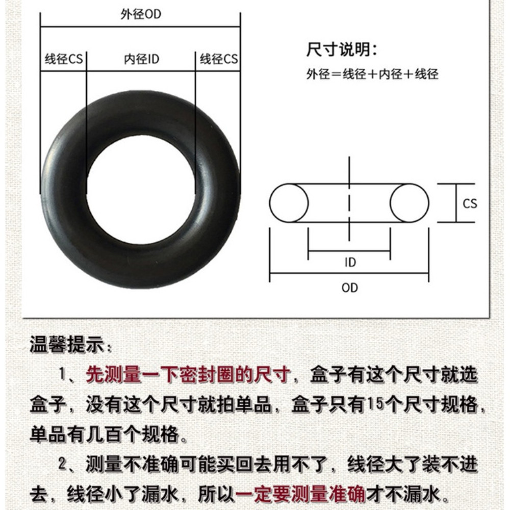 [LMF] โอริงชนิดบรรจุกล่องไนไตรล์/ซิลิโคน/ก๊อกน้ําฟลูออไรด์เกรดอาหารกระบอกซีลน้ํามันทนต่อการสึกหรอปะเก็นซีลยางโอริงกล่องซ่อม - รูปที่ 5