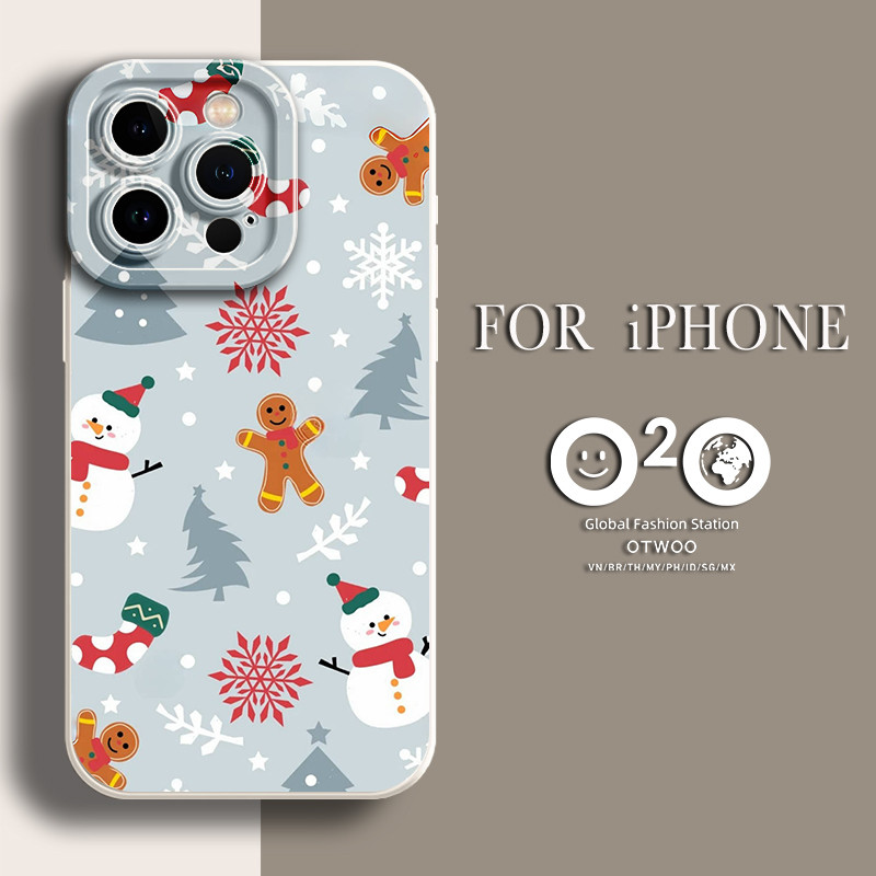 Iphone Snowmen และตุ๊กตาCreative Niche Premium ใหม่ฤดูใบไม้ร่วงกันกระแทกเคสโทรศัพท์สําหรับ IPhone7 7Plus X XR XS IPhone11 12 13 14 15 Plus Pro Max
