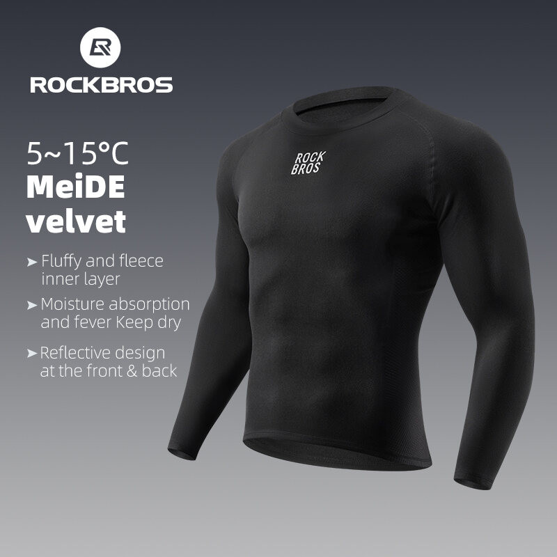 ROCKBROS Warm ขี่จักรยานเสื้อกันหนาวผู้ชายแขนยาว Breathable และ Aweat Wicking MTB จักรยานเสือหมอบขนแกะชุดขี่จักรยานเสื้อผ้า