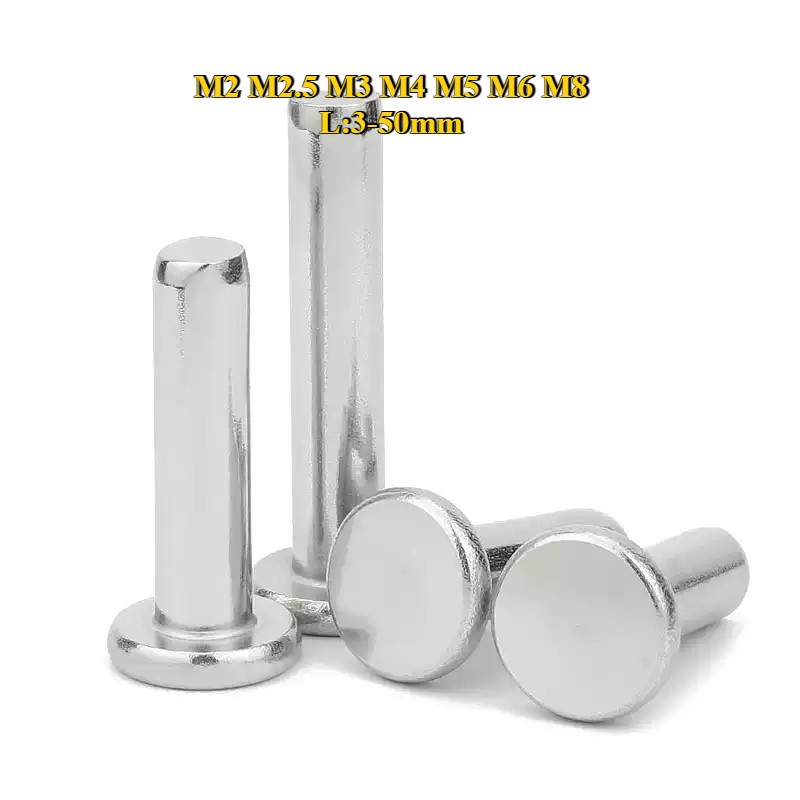 [BY-XSP] Gb109 หมุดอลูมิเนียมหัวกลมแบน M2M2.5M3M4M5M6M8 หมวกแบน Solid Rivets Hand-Percussion Willow 