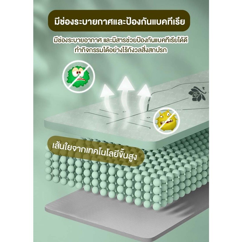 RBR-เสื่อโยคะ TPE  แผ่นรองโยคะ fitness yoga map กันลื่น ออกกำลังกาย แบบมีปุ่มกันลื่น *ฟรีถุงตาข่ายพก