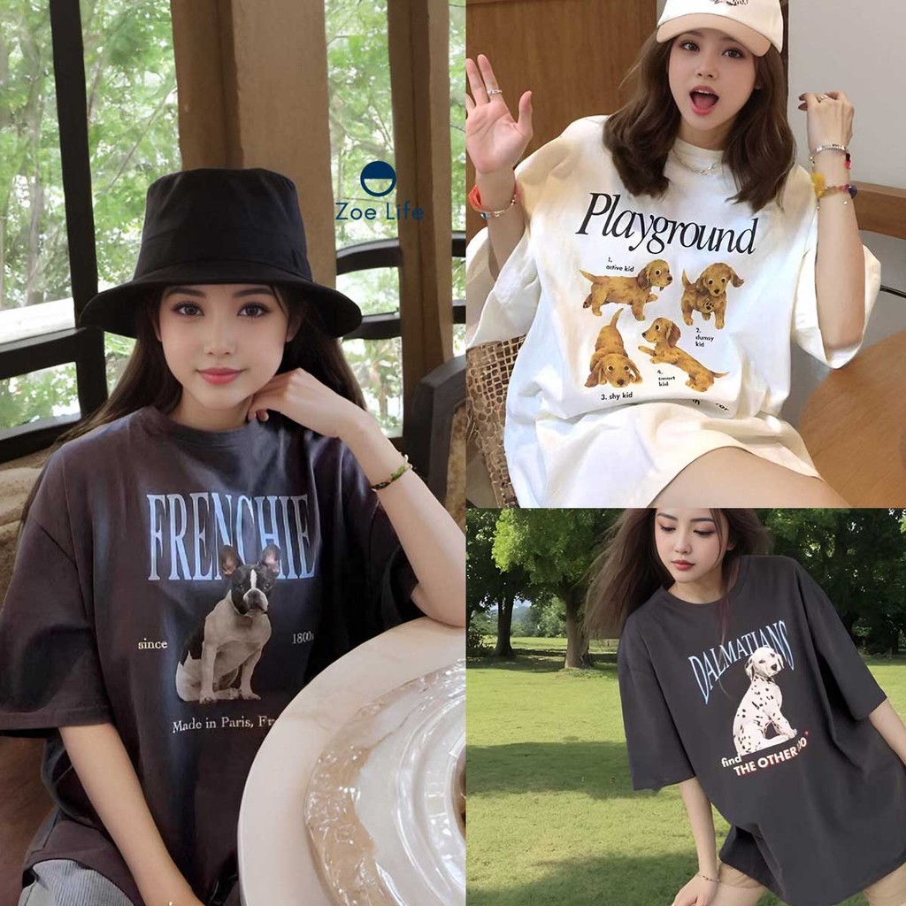 เสื้อยืดลายพิมพ์สีสันสดใส