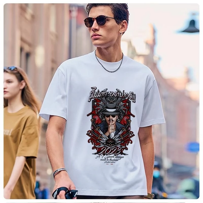 เสื้อยืดแขนสั้นลายดอกไม้ ชายและหญิง thumbnail 3