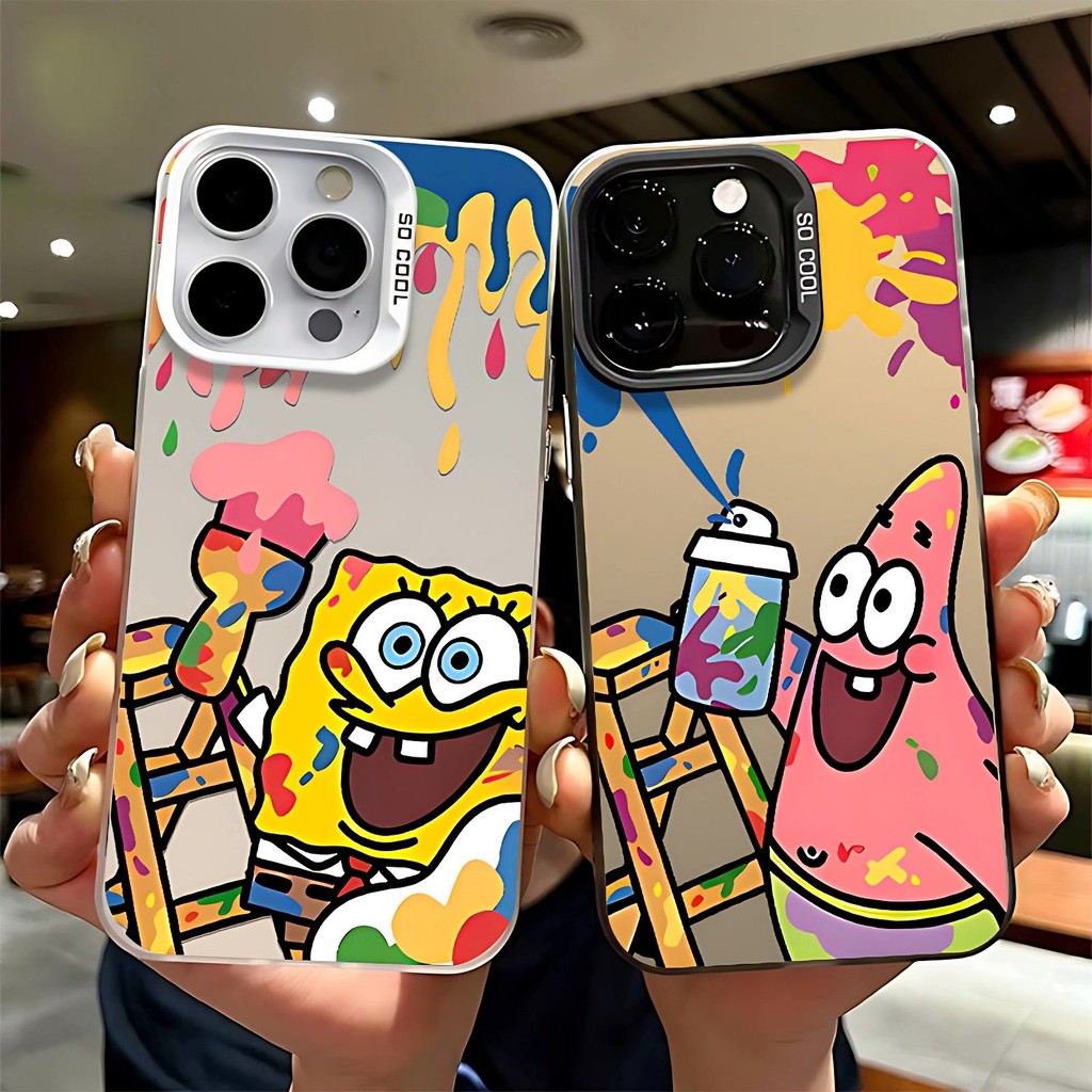 COD เคสไอโฟน11 สพันจ์บ็อบ for iPhone 13 12 14 15 16 Pro MAX 14 15 7 8 Plus XR XSMAX เคสโทรศัพท์แฟชั่นลายการ์ตูนต้นฉบับ