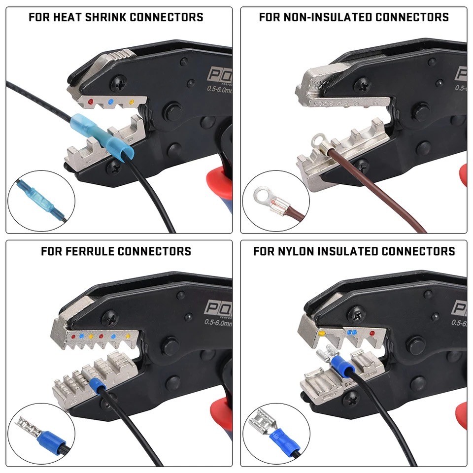 【waomenn_】ชุดคีมย้ำหางปลา สลิปต่อสาย แบบเปลี่ยนหัวได้ 5 แบบ CRIMPING PLIERS KIT/9CQK - รูปที่ 3