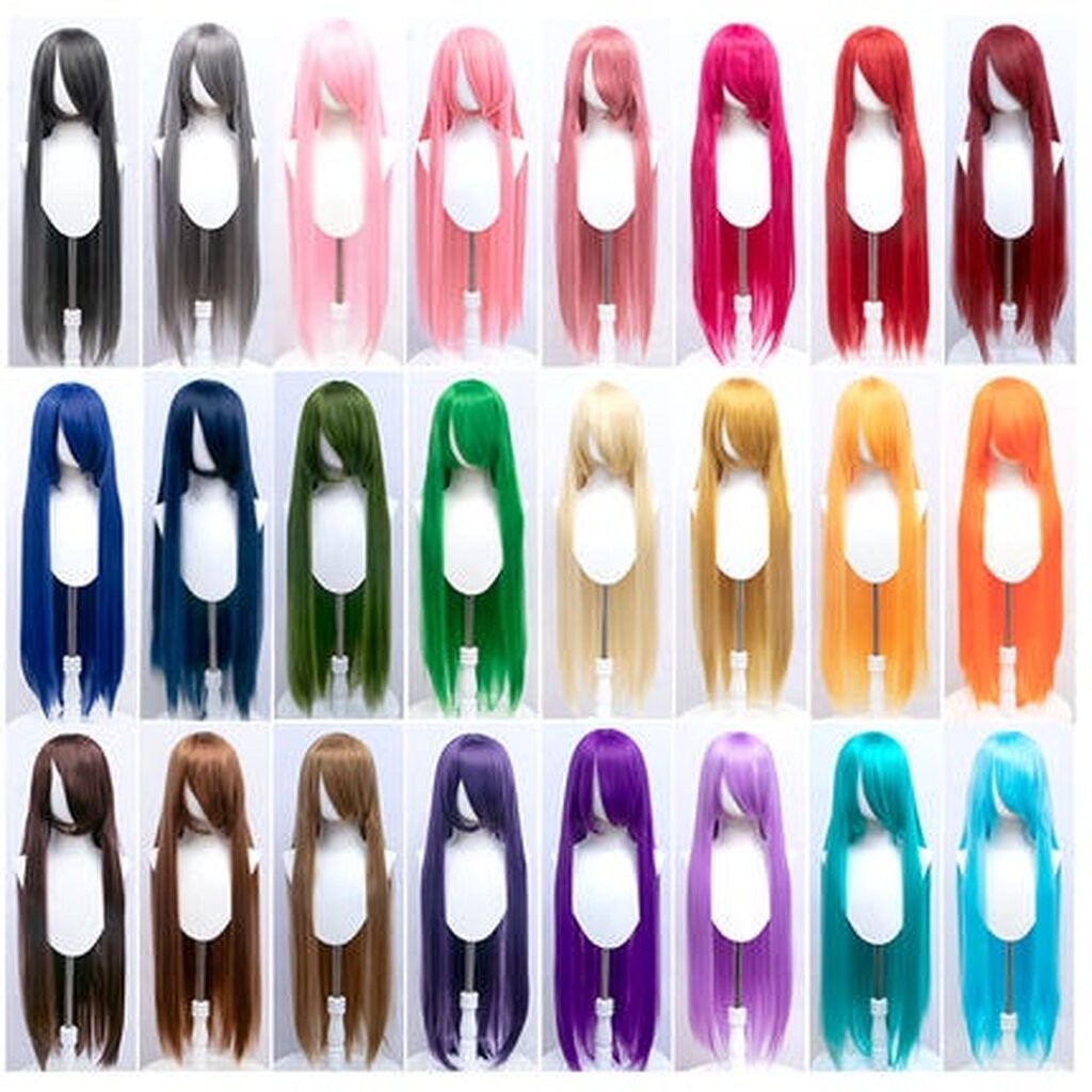 🐭พร้อมส่ง🐭 ✅เน็ตยืด✅ วิกผมคอสเพลย์เบสิคยาว 100 ซม. หน้าม้ายาว ทนร้อน