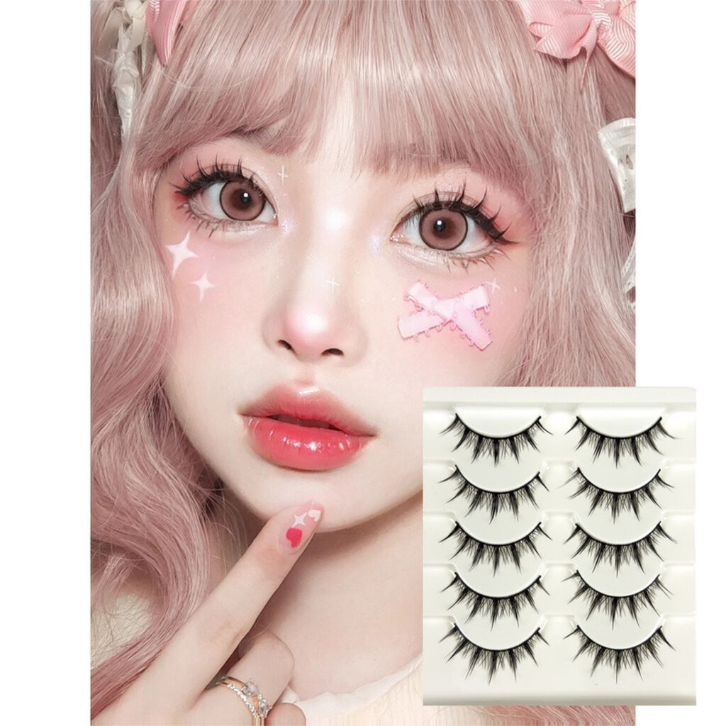 พร้อมส่ง ขนตาปลอม 5 คู่ โลลิต้า คอสเพลย์ จับช่อ หนา