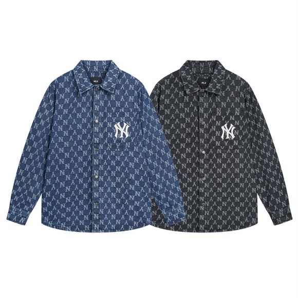 [คลังสินค้าพร้อม] Mlb NY เสื้อสเวตเตอร์ถักแจ็คเก็ตยีนส์แขนยาวเย็บปักถักร้อยแฟชั่นเสื้อยีนส์ Unisex