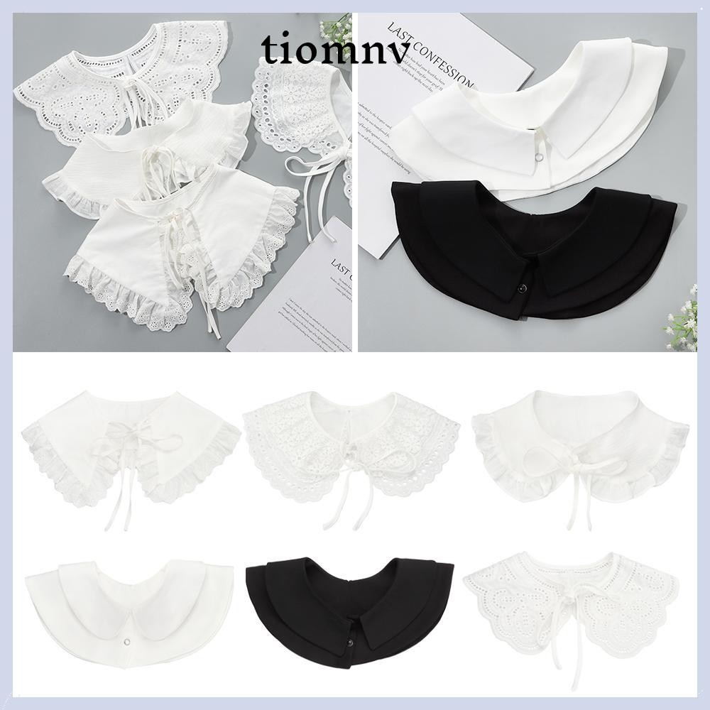 Tiomnv56 ปกปลอมแฟชั่นดอกไม้ลูกไม้หวานวินเทจปกเสื้อด้านบน