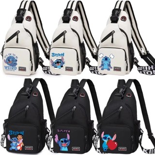 Disney Lilo & Stitch กระเป๋าสะพายกันน้ําความจุขนาดใหญ่กระเป๋…