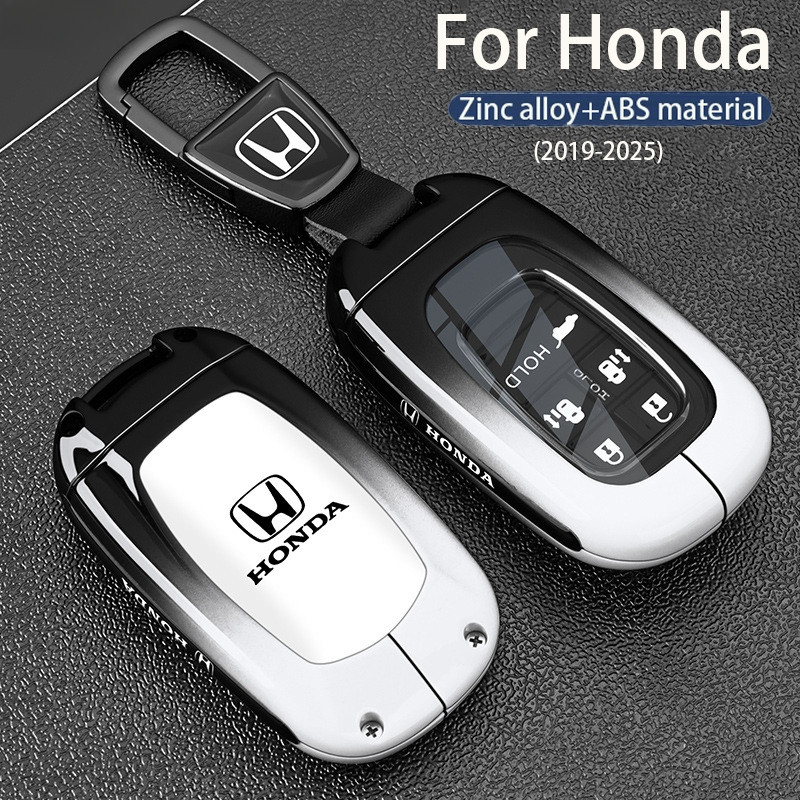 Huazh สังกะสีอัลลอยด์ Gradient key Fob สําหรับ Honda กุญแจรถพร้อมพวงกุญแจ Fit สําหรับ 2018-2024 Honda City Civic HRV CRV Accord Sport SI EX-L Touring Original key remote c