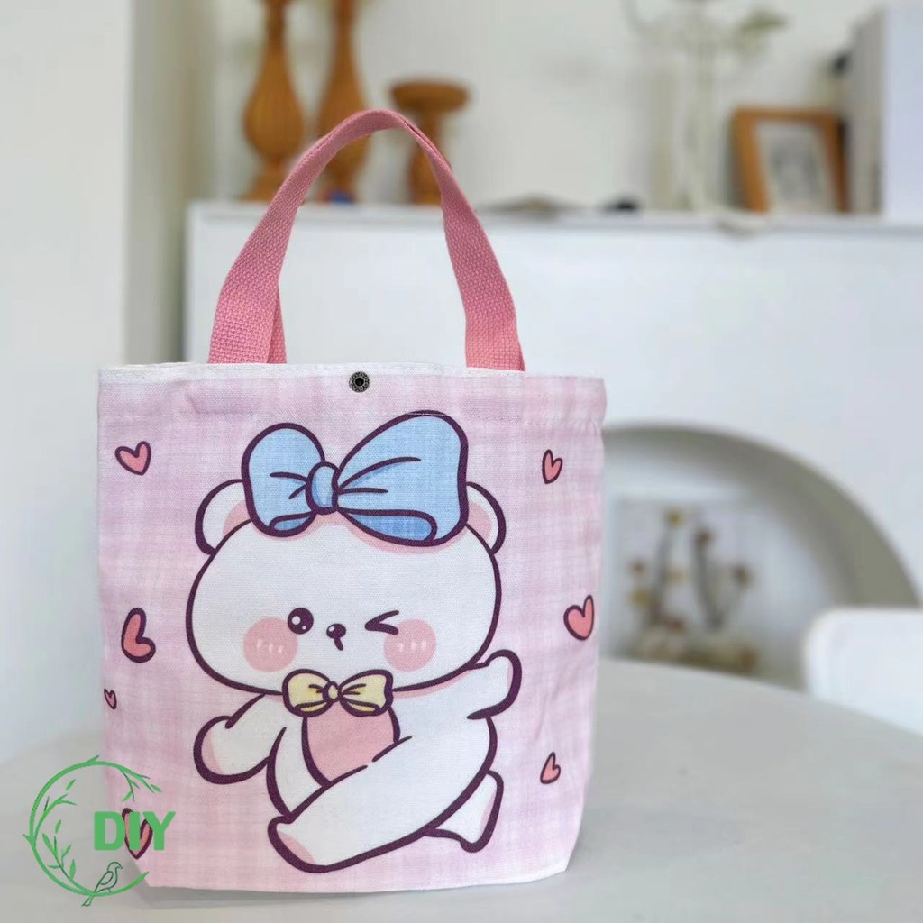พร้อมส่ง กระเป๋าผ้า มีซิป แฟชั่นมาใหมุ่ 11ลาย สไตล์​เกาหลี​สุดฮิต