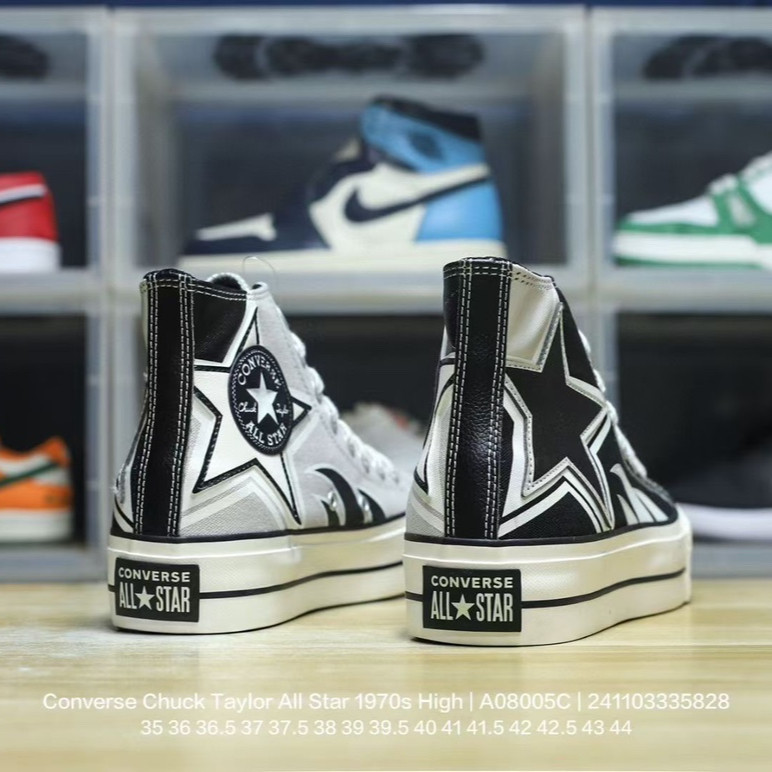Converse Chuck เทย์เลอร์ดาวทั้งหมด 1970s ไวน์สูง Red Beige รองเท้าลำลองสูง