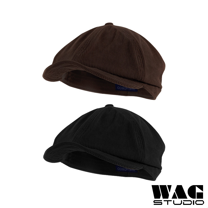 Plain Corduroy Newsboy หมวกสําหรับผู้ชายผู้หญิง Vintage Artist Beret หมวก