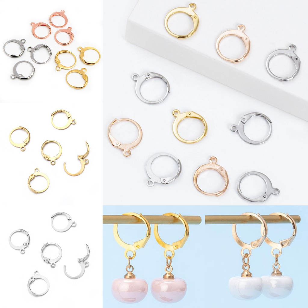 20/100 ชิ้น 13*16 มิลลิเมตรผลการค้นหาเครื่องประดับกุ้งก้ามกรามตะขอ DIY สําหรับต่างหูโลหะผสม Golden Silvery อุปกรณ์เสริม
