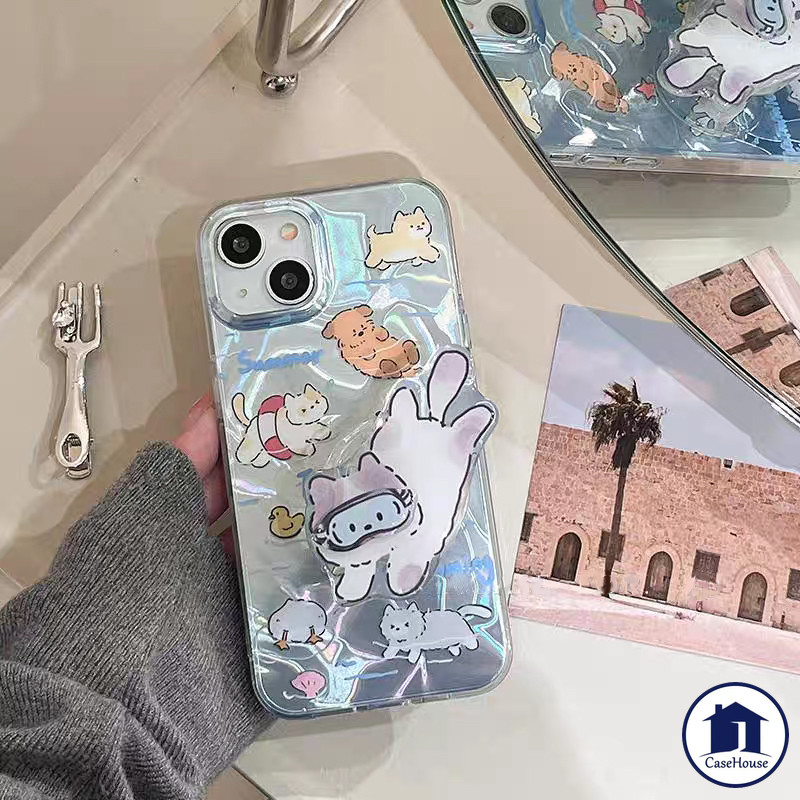 เคสลายคลื่นน้ำรูปแมวน่ารัก เข้ากันได้กับ IPhone 7Plus 11 15 Pro Max 13 14 16 12 Pro Max XR 16 8 Plus 14 16 Pro X XS Max